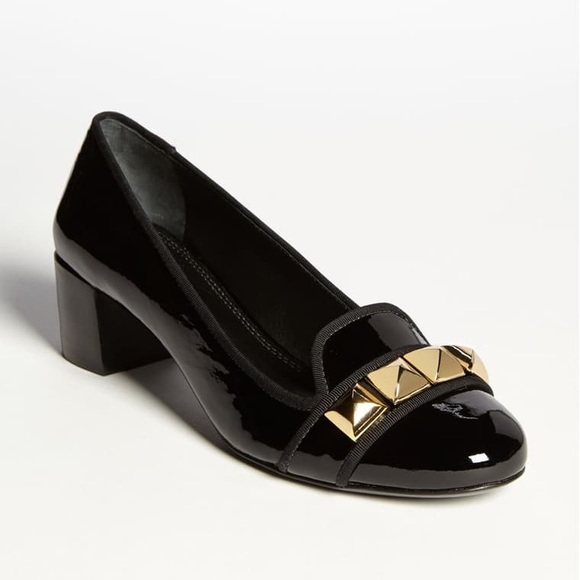 Tory Burch Asher Pumps Black w/ Gold Colored Studs